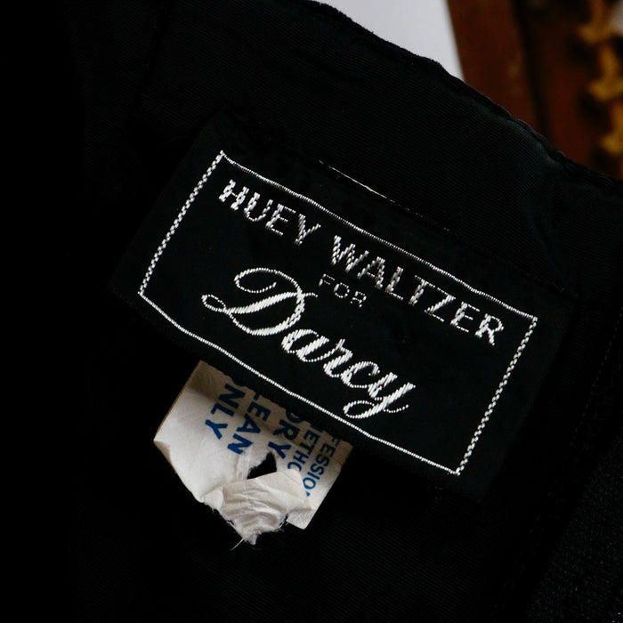 80s Huey Waltzer Blk Velvet, Pink Satin Formal    W28