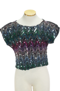 80s RIO Multi-Colored Sequin Top       M