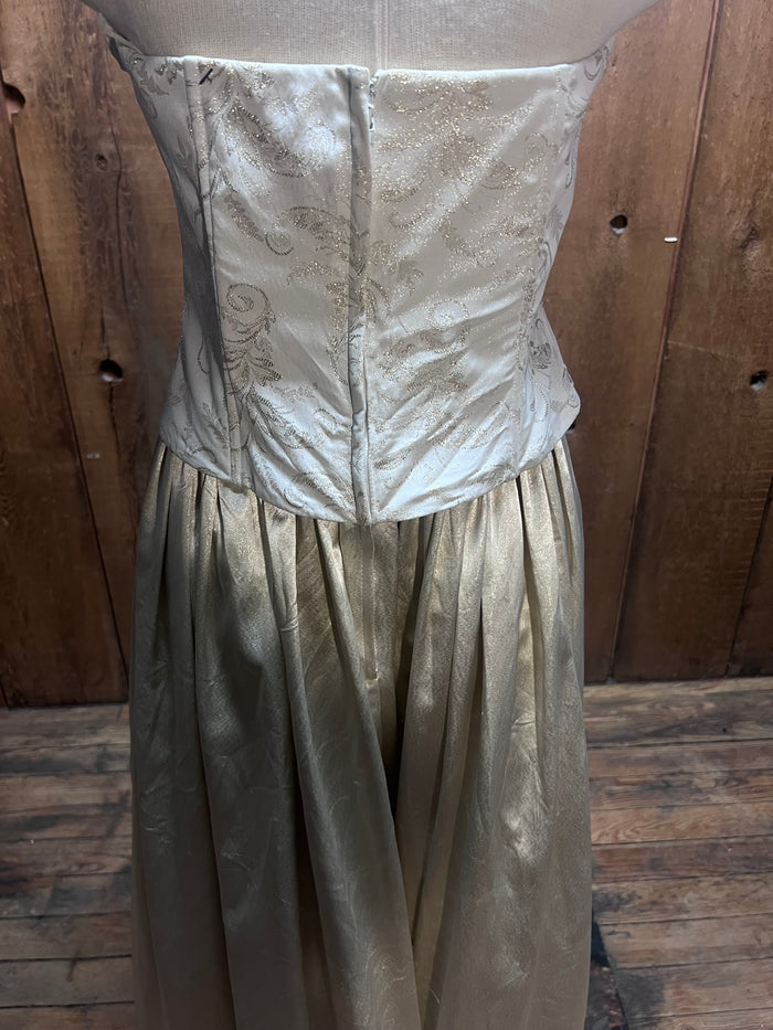 90s BariJay Golden Corset Gown     W28