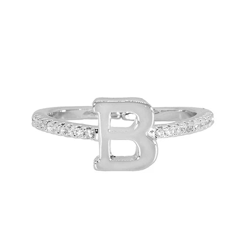 Adjustable Love Letter White Gold Ring | B