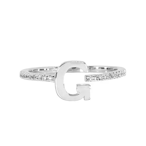 Adjustable Love Letter White Gold Ring | G