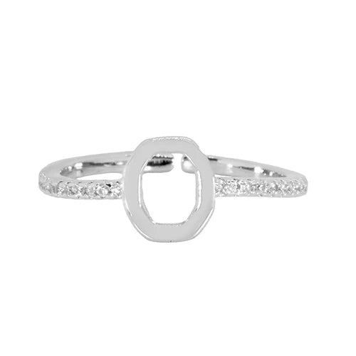 Adjustable Love Letter White Gold Ring | O