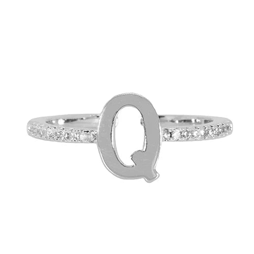 Adjustable Love Letter White Gold Ring | Q