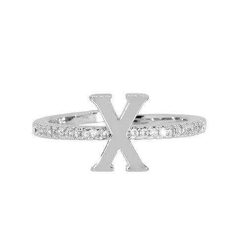 Adjustable Love Letter White Gold Ring | X