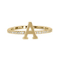 Adjustable Love Letter Yellow Gold Ring | A