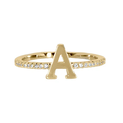 Adjustable Love Letter Yellow Gold Ring | A