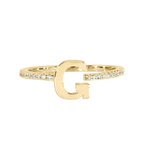 Adjustable Love Letter Yellow Gold Ring | G