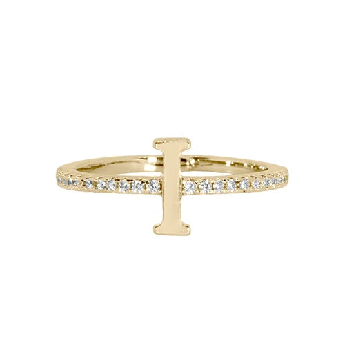Adjustable Love Letter Yellow Gold Ring | I
