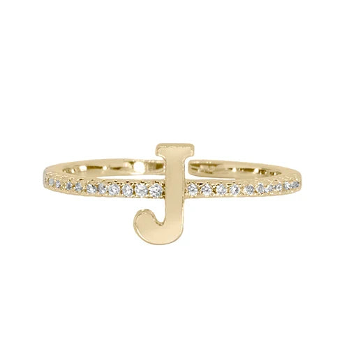 Adjustable Love Letter Yellow Gold Ring | J