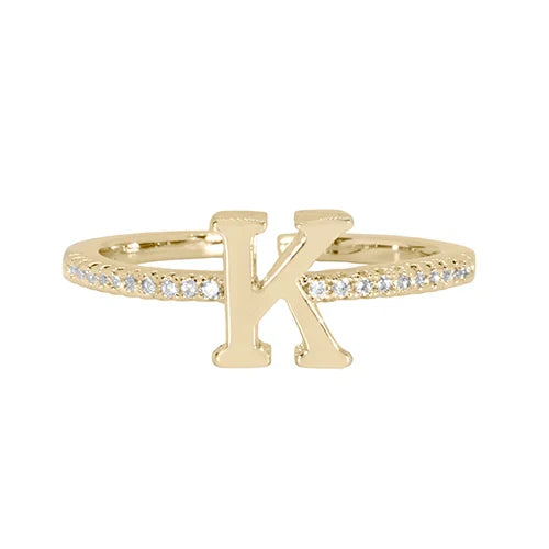 Adjustable Love Letter Yellow Gold Ring | K