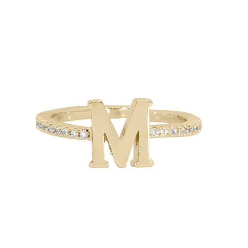 Adjustable Love Letter Yellow Gold Ring | M