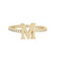 Adjustable Love Letter Yellow Gold Ring | M