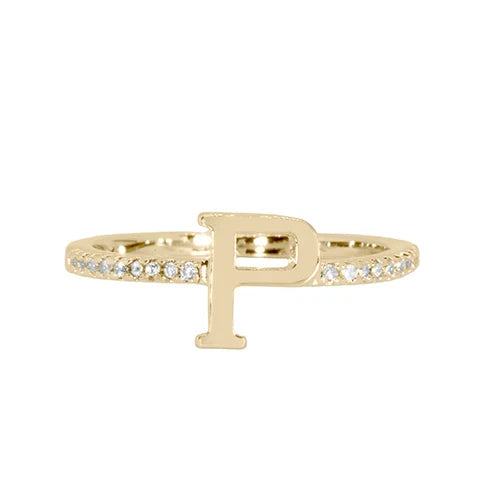 Adjustable Love Letter Yellow Gold Ring | P