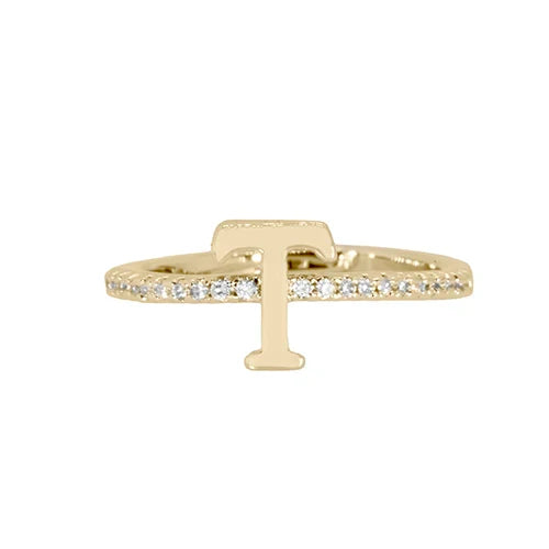 Adjustable Love Letter Yellow Gold Ring | T