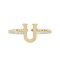 Adjustable Love Letter Yellow Gold Ring | U