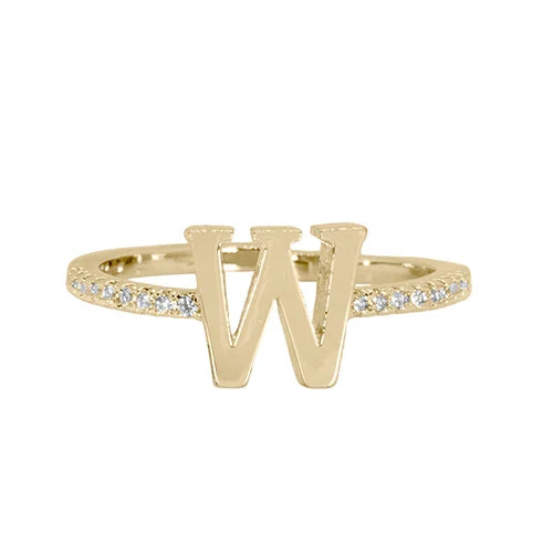 Adjustable Love Letter Yellow Gold Ring | W