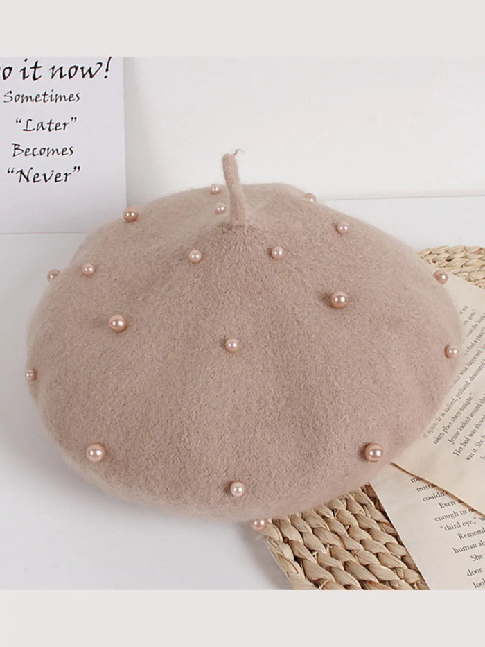 Always Stylin' Wool Pearl Beret Mia Belle Girls