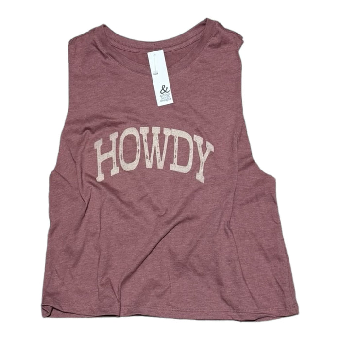 and Howdy Tank Mauve on white background