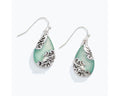 Aqua Drop with Silver Filigree Earrings