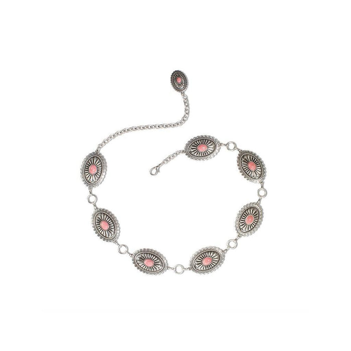 Ariat Western Belt Womens Concho Chain  Silver Pink