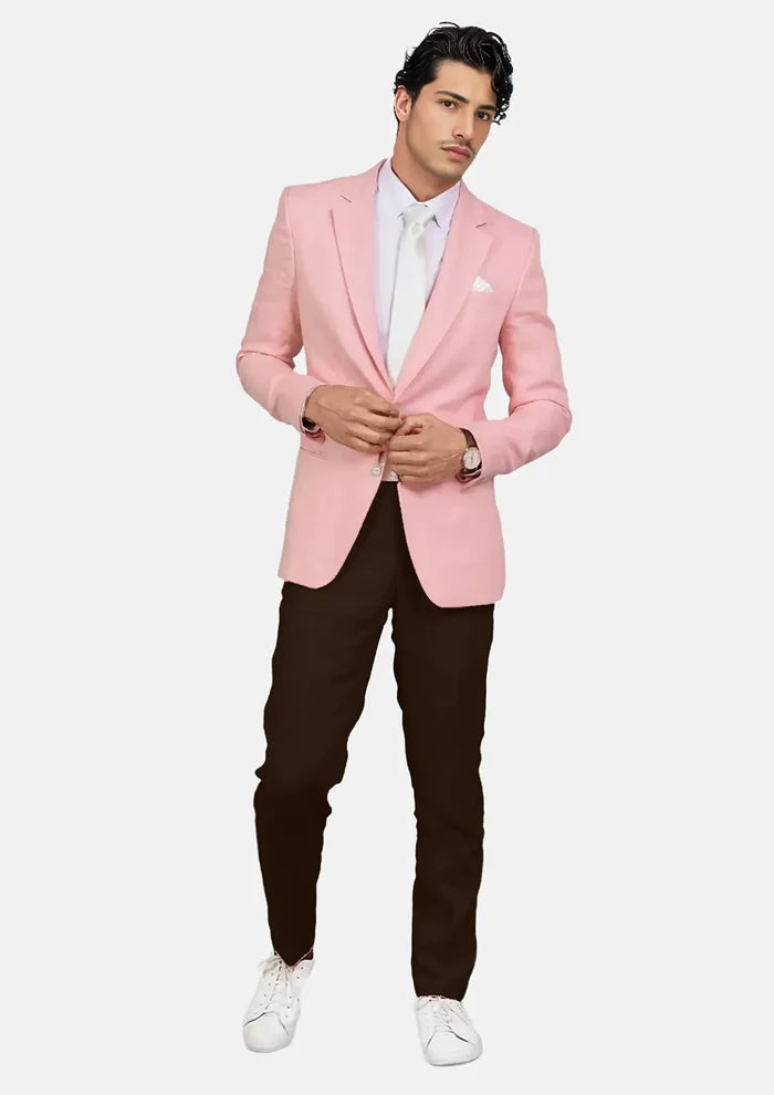 Astor Salmon Linen Jacket - SARTORO