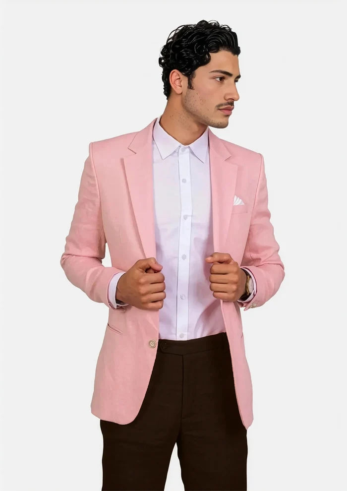 Astor Salmon Linen Jacket - SARTORO