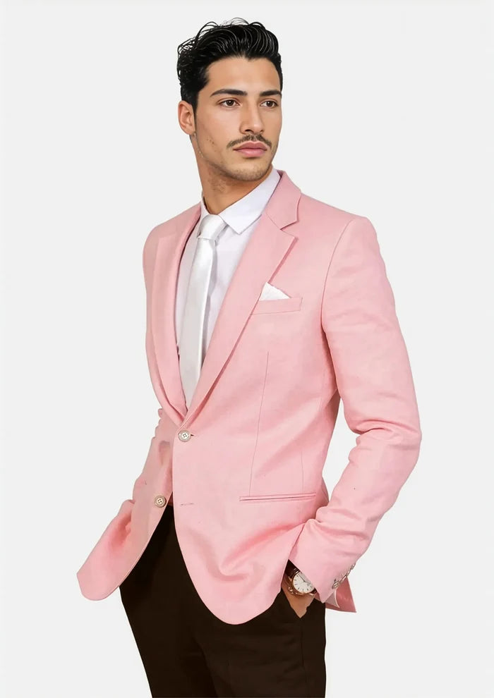Astor Salmon Linen Jacket - SARTORO