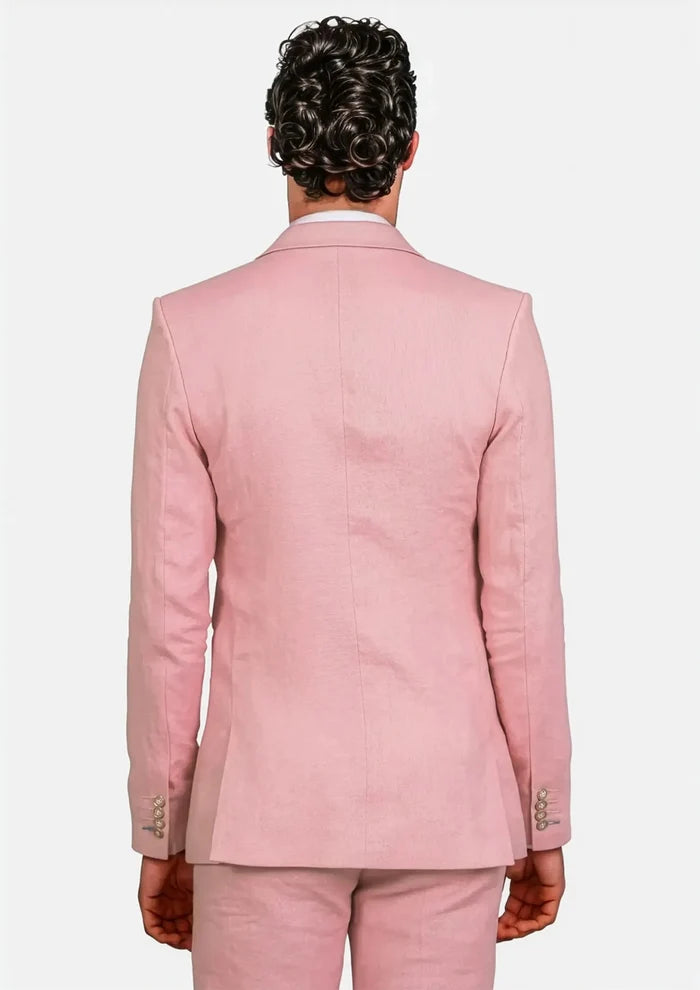 Astor Salmon Linen Suit - SARTORO