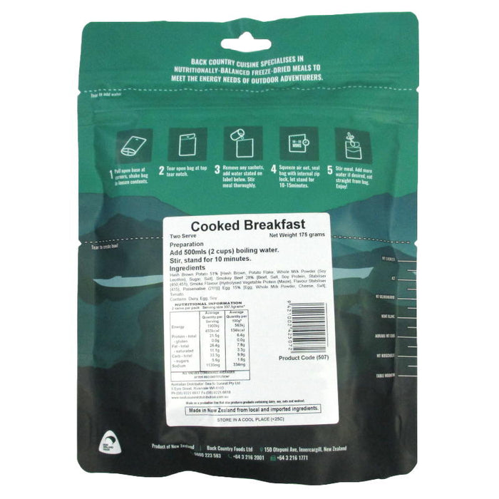 Back Country Cuisine - Cooked Breakfast - Back Country - MRE