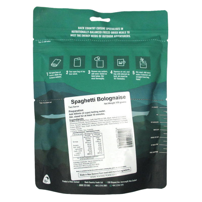 Back Country Cuisine - Spaghetti Bolognaise - Back Country - MRE