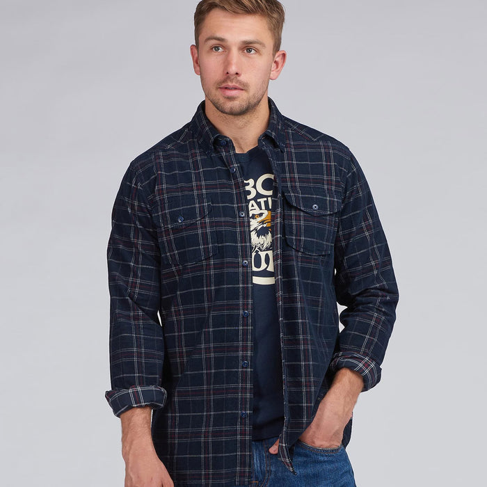 Barbour Intl. - 1857 Cord Check Shirt in Navy - Nigel Clare