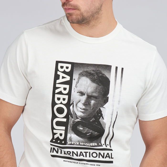 Barbour Intl - Goggles Steve McQ T-Shirt in Off White - Nigel Clare
