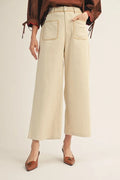 Beige High Waist Wide Leg Pants