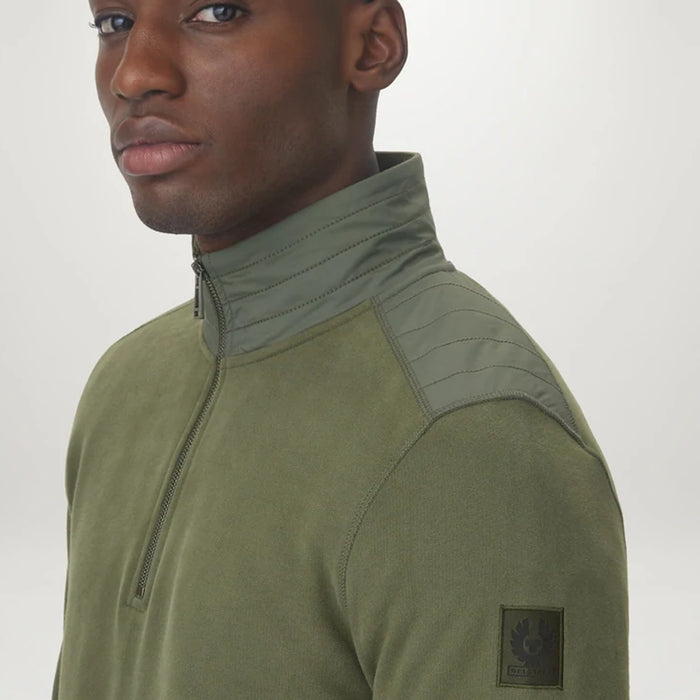 Belstaff - Jaxon Quarter Zip in Pewter Green - Nigel Clare