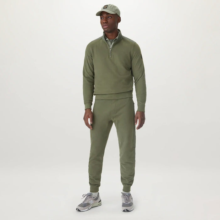 Belstaff - Jaxon Quarter Zip in Pewter Green - Nigel Clare