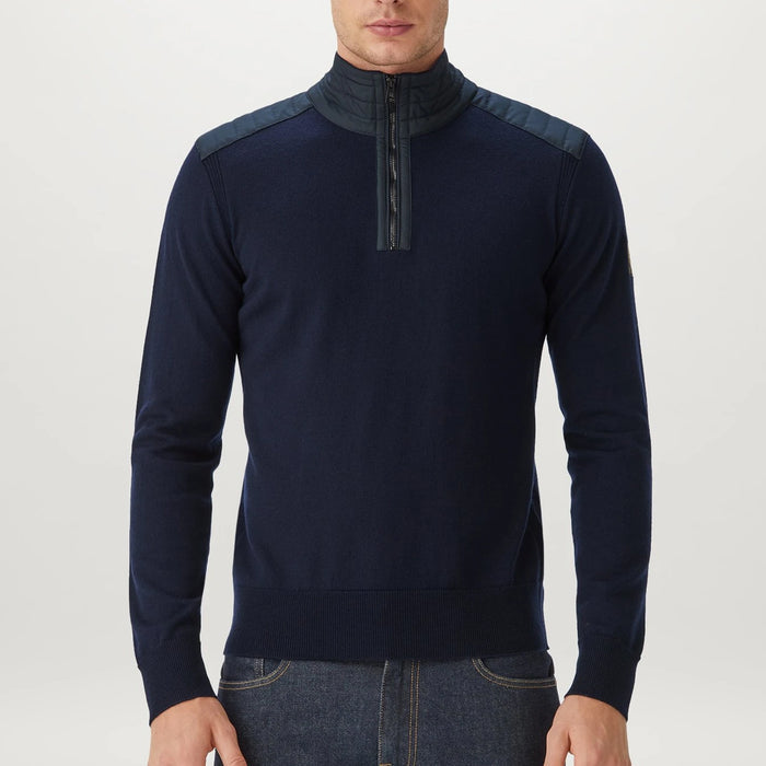 Belstaff - Kilmington Quarter Zip in Washed Navy - Nigel Clare