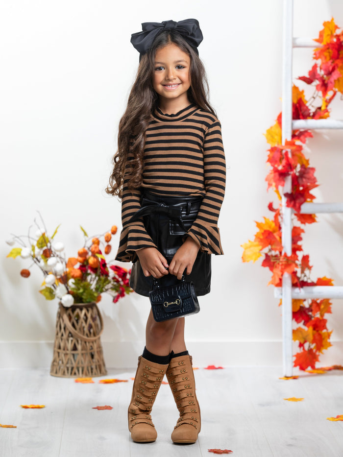 Beyond Belief Striped Skirt Set Mia Belle Girls