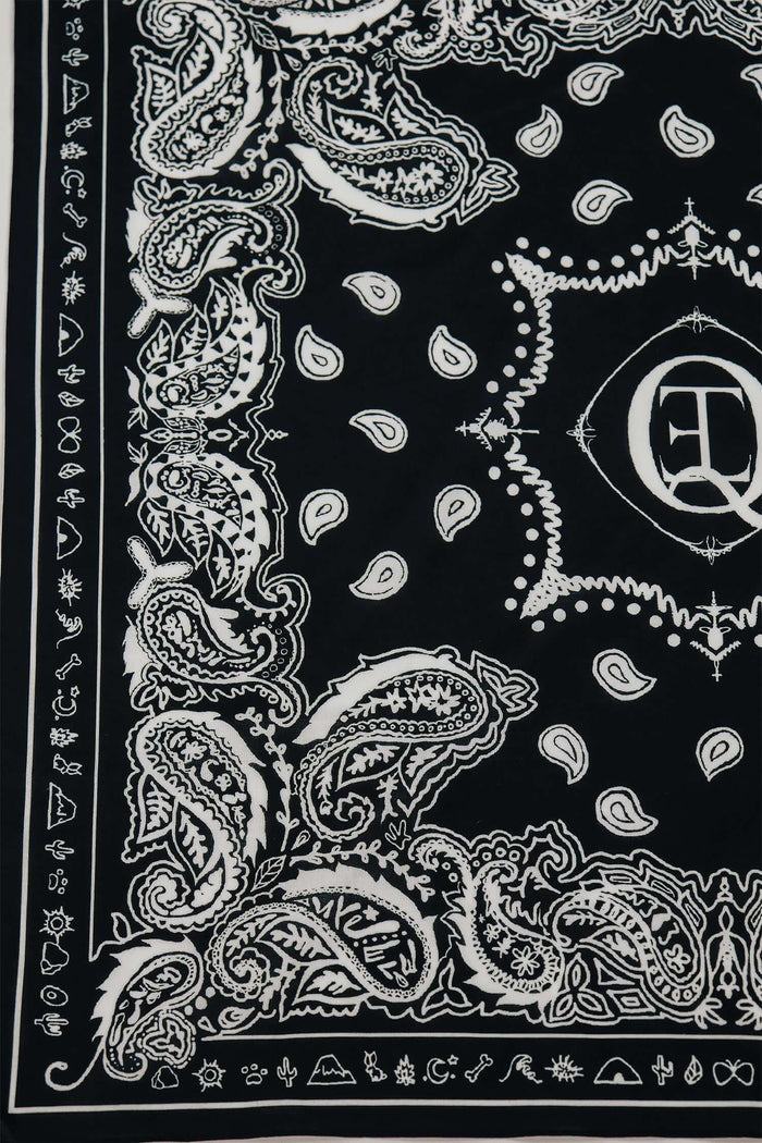 Black Paisley Bandana detail