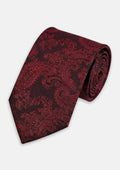 Black & Red Large Paisley Floral Tie - SARTORO