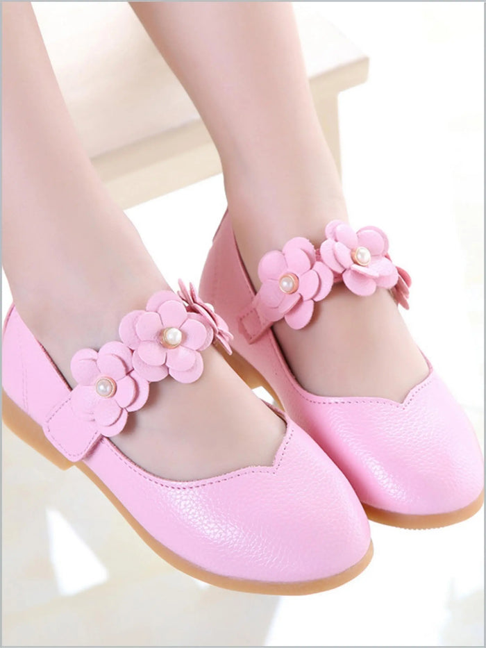 Mia Belle Girls Flower Mary Jane Flats | Shoes By Liv And Mia