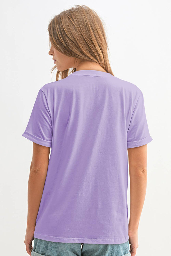Boo Checkered Bow Ghost Patched Graphic T-Shirt