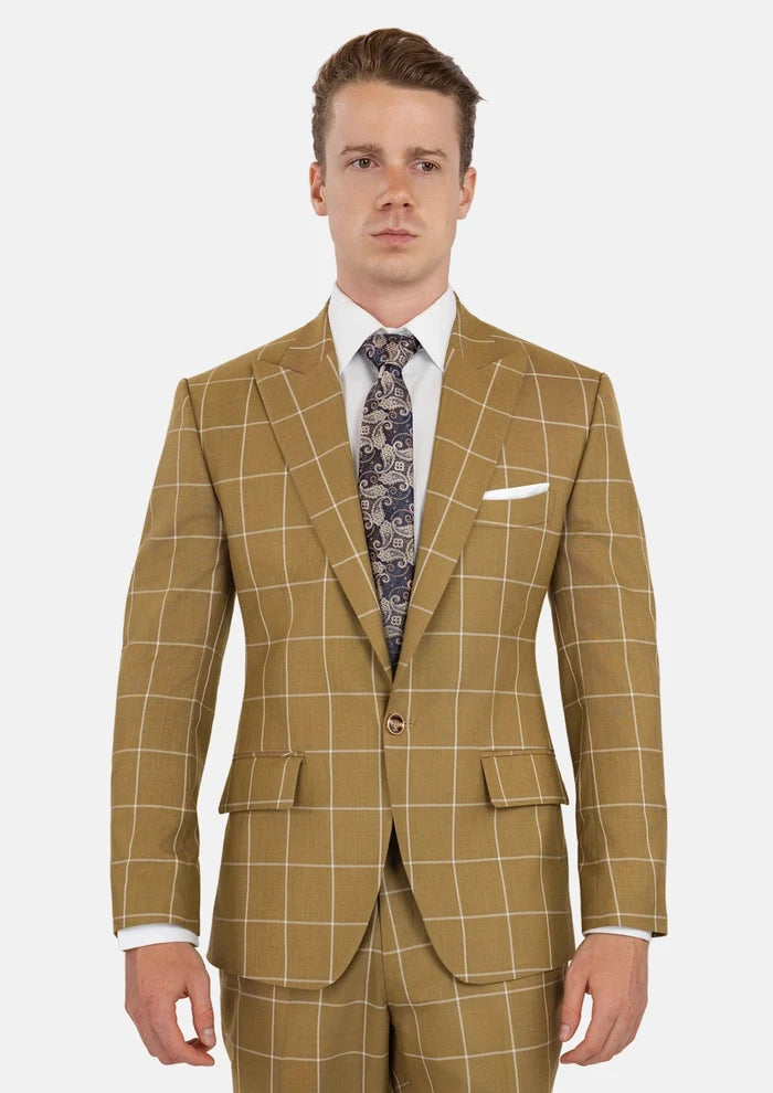 Bowery Gold Windowpane Suit - SARTORO
