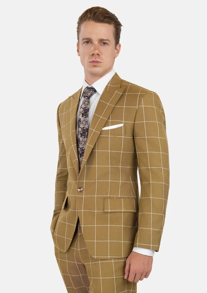 Bowery Gold Windowpane Suit - SARTORO