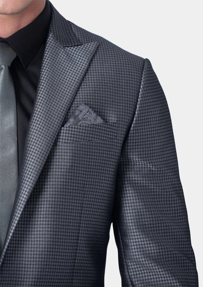 Bowery Grey Microcheck Jacket - SARTORO