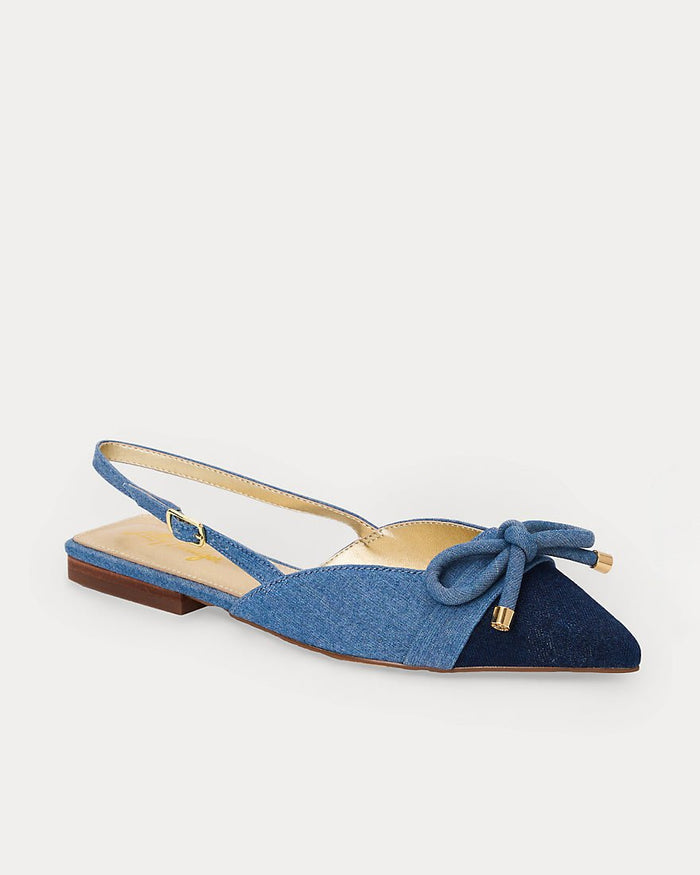 Lilly Pulitzer - Brit Denim Bow Slingback - Light Wash