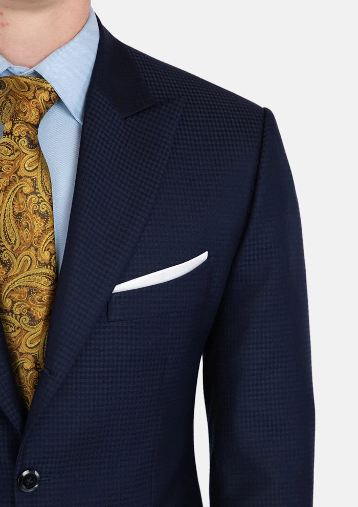 Broadway Navy Microcheck Suit - SARTORO