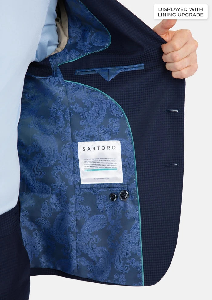 Broadway Navy Microcheck Suit - SARTORO