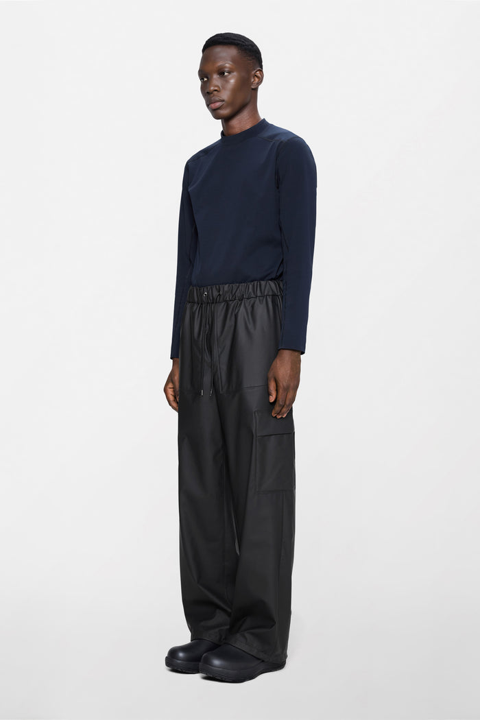 RAINS Cargo Rain Pants Wide Black Pants