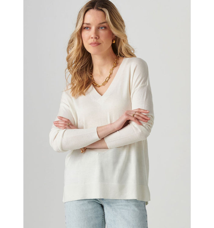 Cashmere Blend Relaxed V-Neck Sweater