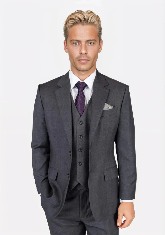 Prince Charcoal Prince of Wales Suit - SARTORO